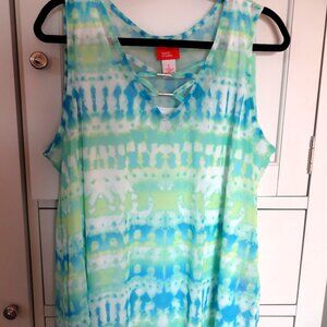 Heart's Of Palm Sleeveless Layered Top, Size L